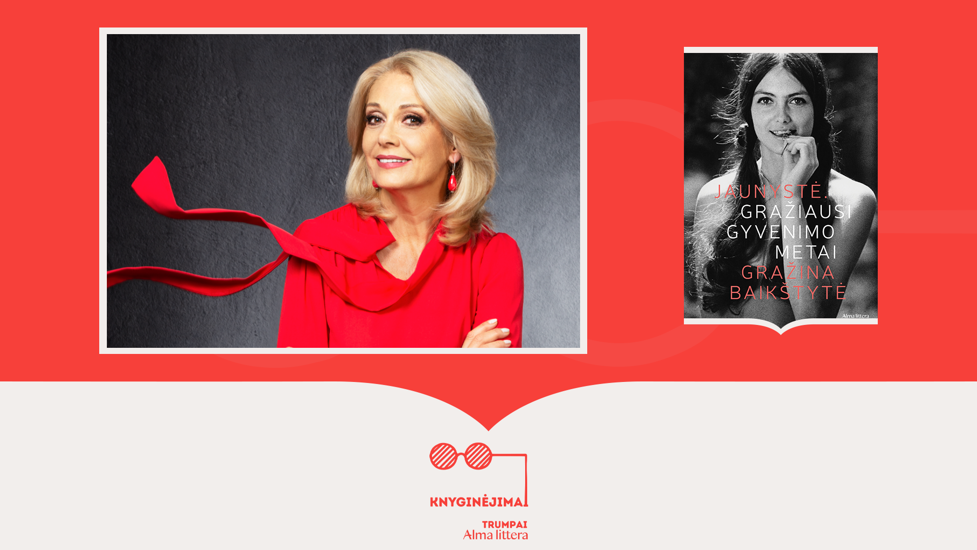 Knyginėjimų miniatiūra: Gražina Baikštytė ir knygos viršelis.