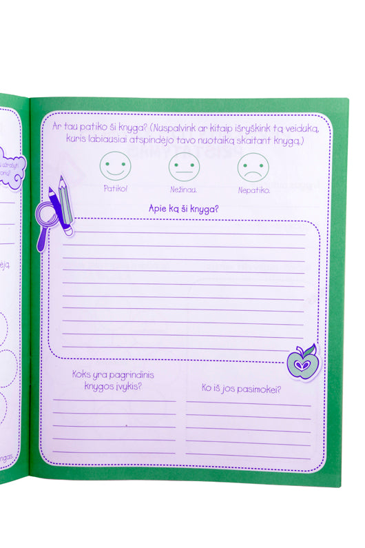 Skaitinių dienoraštis. Perskaityk, nupiešk ir aprašyk, žalias
