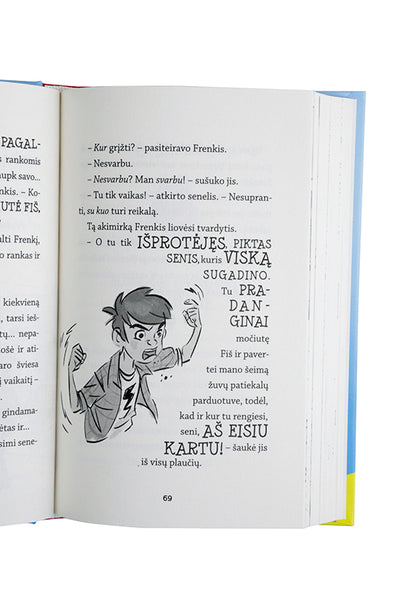 Frenkis Fišas ir garsinis lagaminas knyga iš Alma Littera