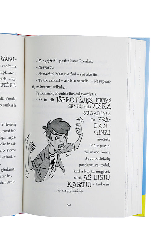 Frenkis Fišas ir garsinis lagaminas knyga iš Alma Littera