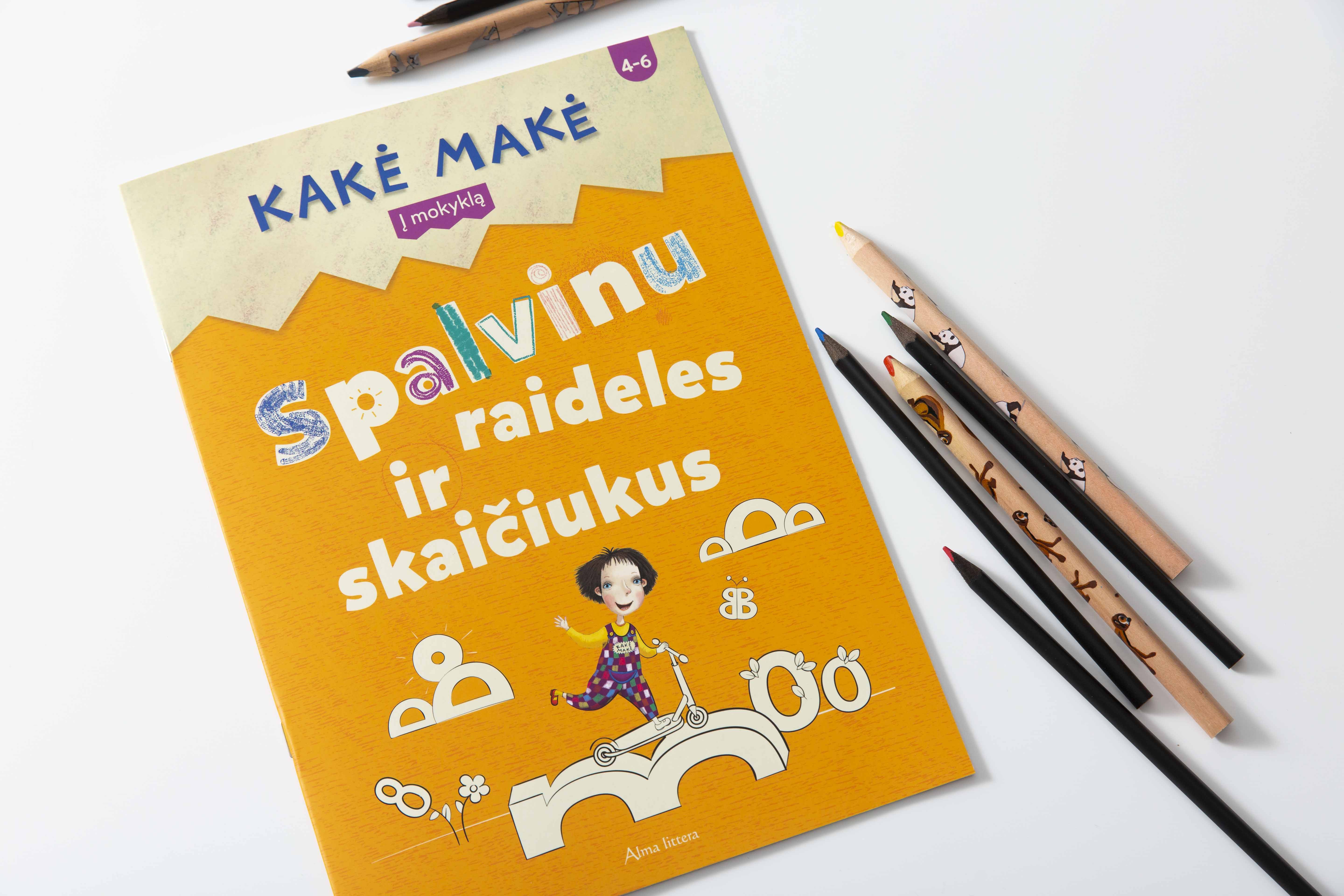 Kakė Makė.Spalvinu raideles ir skaičiukus