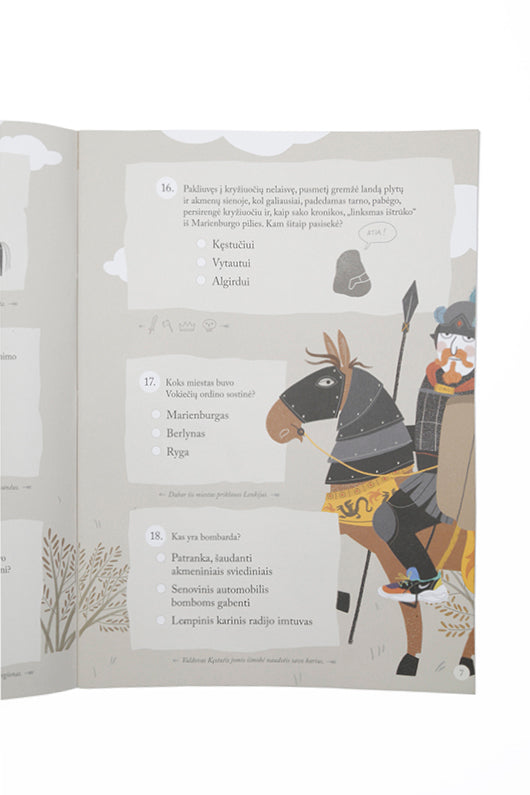 Protmūšis su Lietuvos valdovais. Užduotys ir žaidimas 7-11 m. vaikams