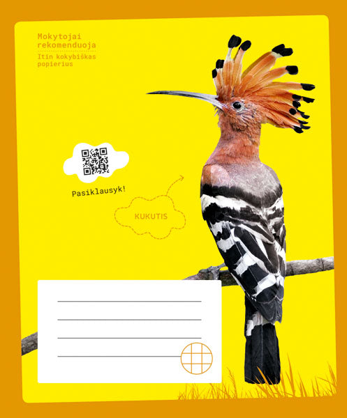 Sąsiuvinis KUKUTIS, 12 l., langeliais