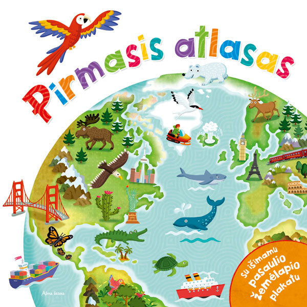 Pirmasis atlasas. Su pasaulio žemėlapio plakatu