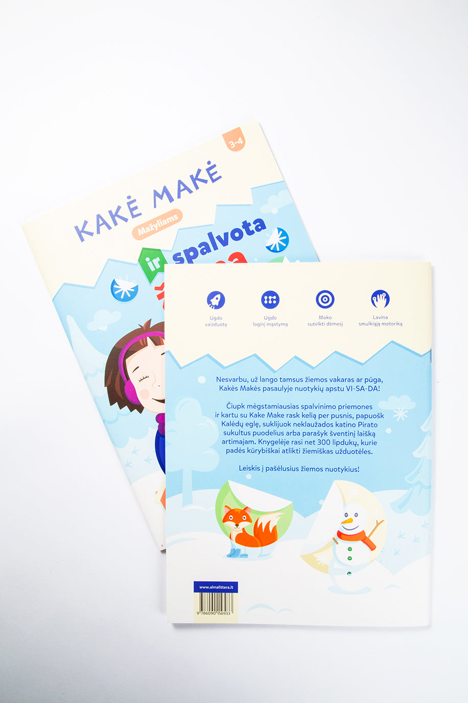 Kakė Makė ir spalvota žiema. Mažyliams. Užduotėles ir net 300 lipdukų