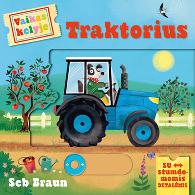 Vaikas kelyje. Traktorius