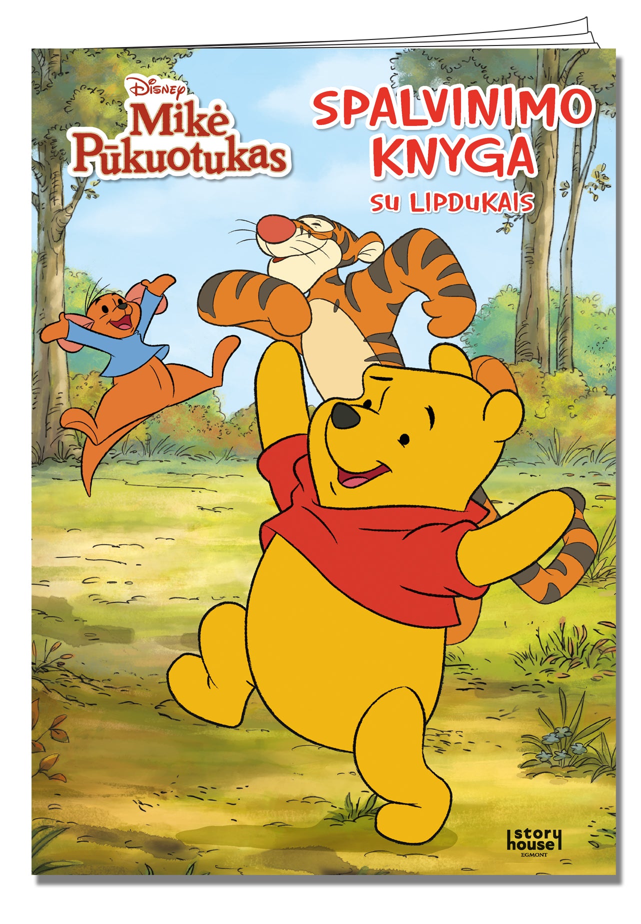 Mikė Pūkuotukas spalvinimas su lipdukais