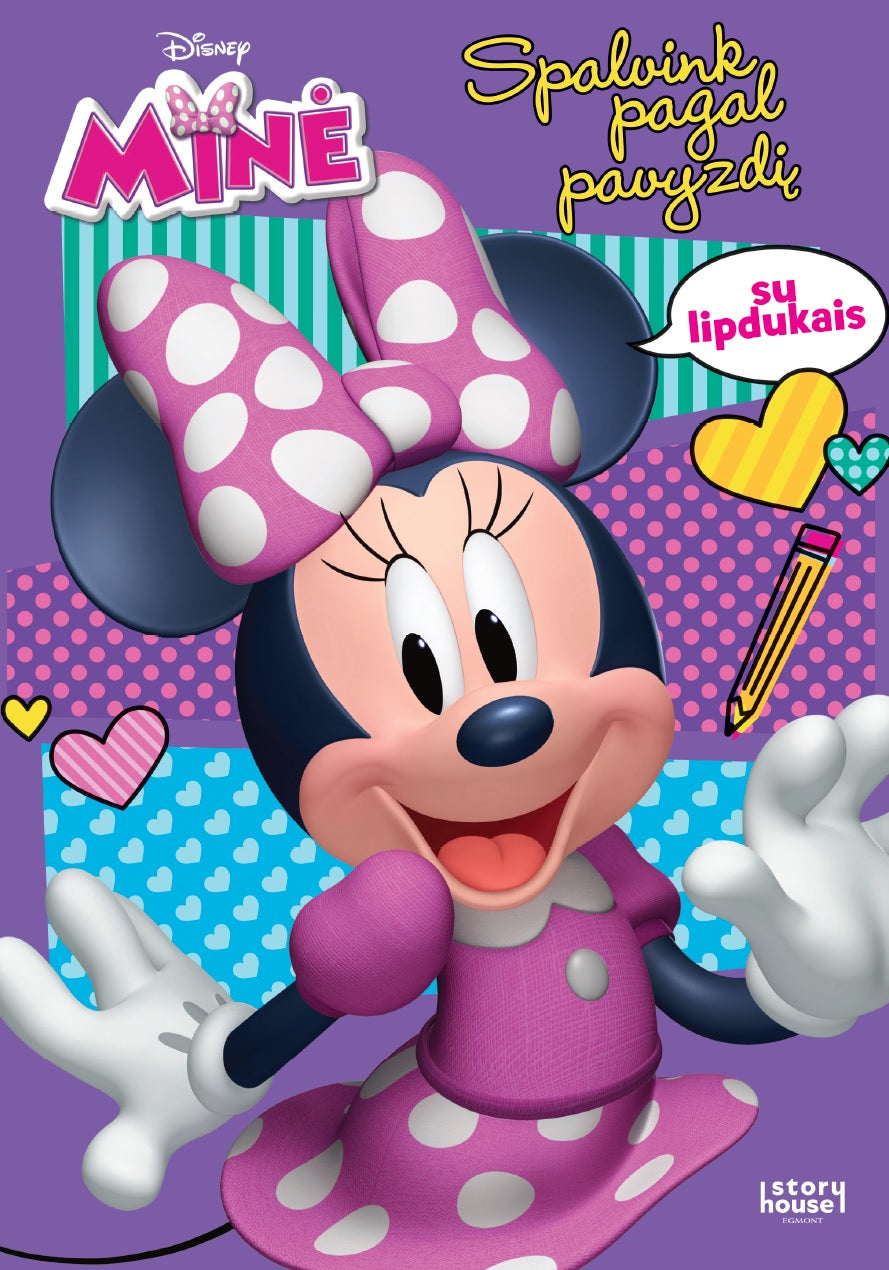 Minė. Spalvink pagal pavyzdį. Spalvinimas su lipdukais