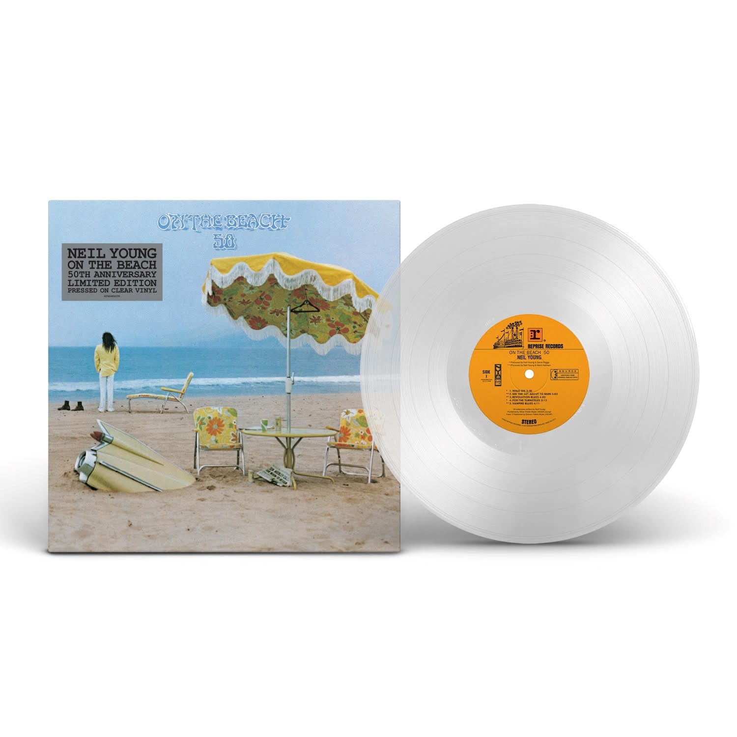 Neil Young: On the Beach (50th Anniversary Edition) Limited 1 x 140g 12" clear LP