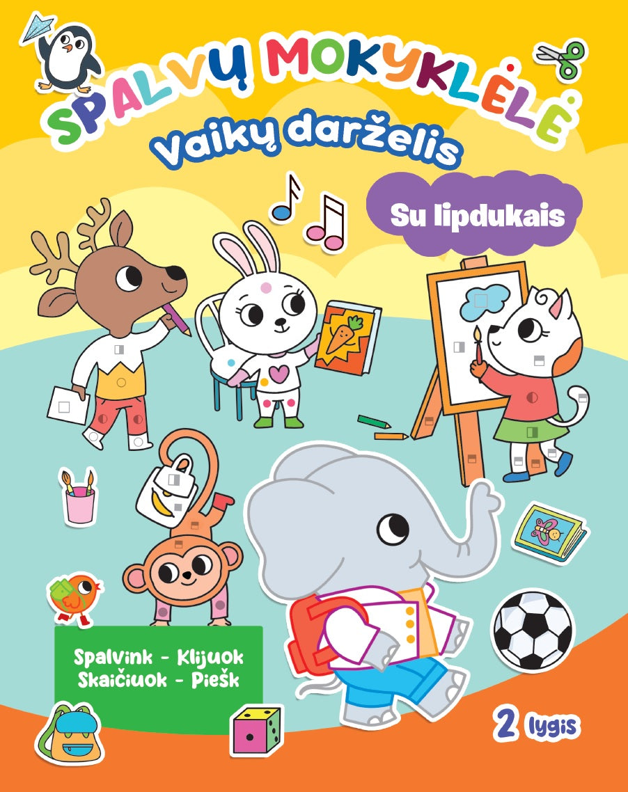 Spalvų mokyklėlė. Vaikų darželis. Su lipdukais