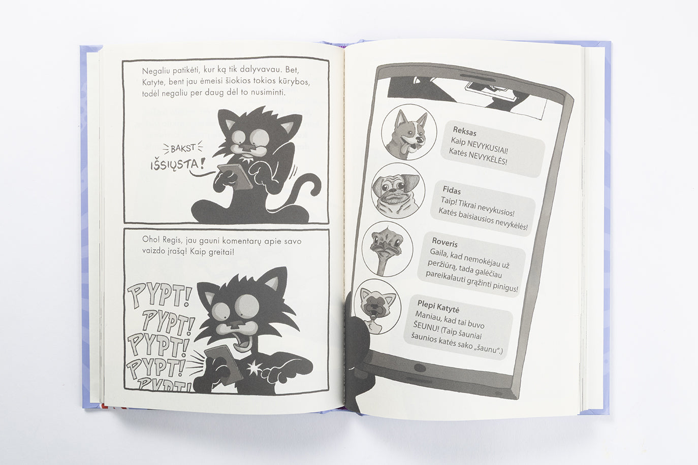 Išdykusi katytė gauna telefoną