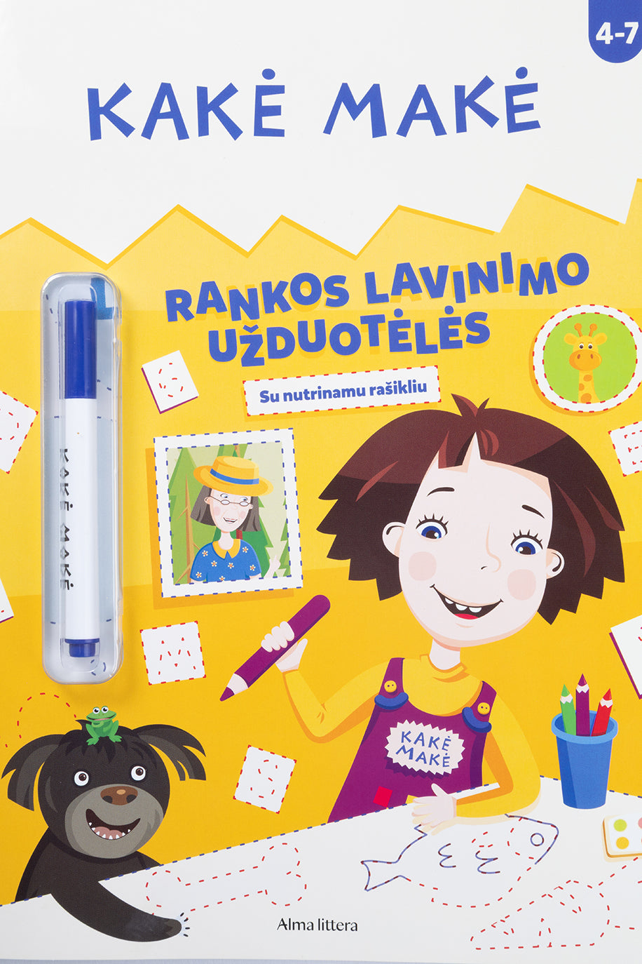 Kakė Makė. Rankos lavinimo užduotėlės. Su nutrinamu rašikliu