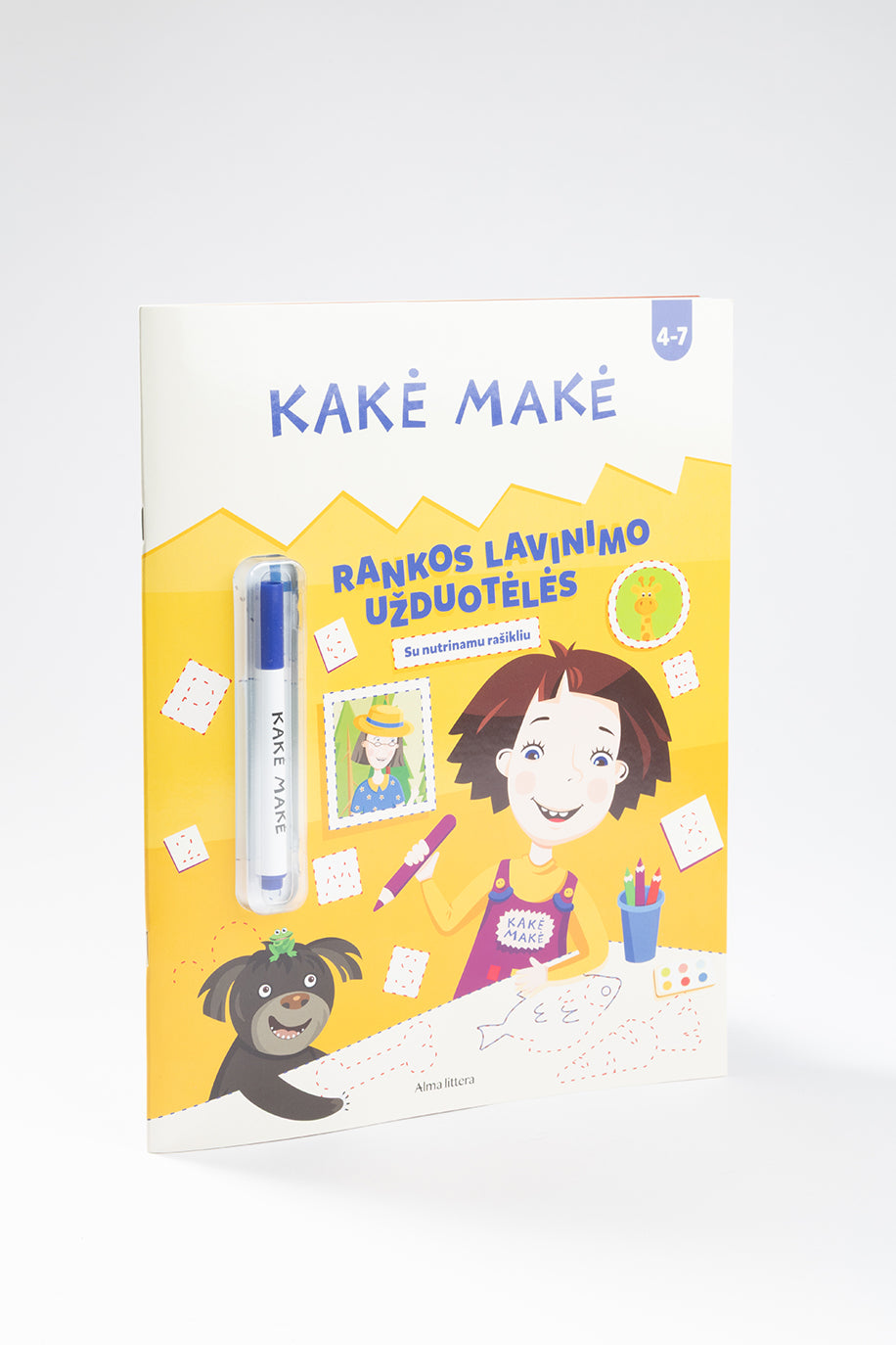 Kakė Makė. Rankos lavinimo užduotėlės. Su nutrinamu rašikliu