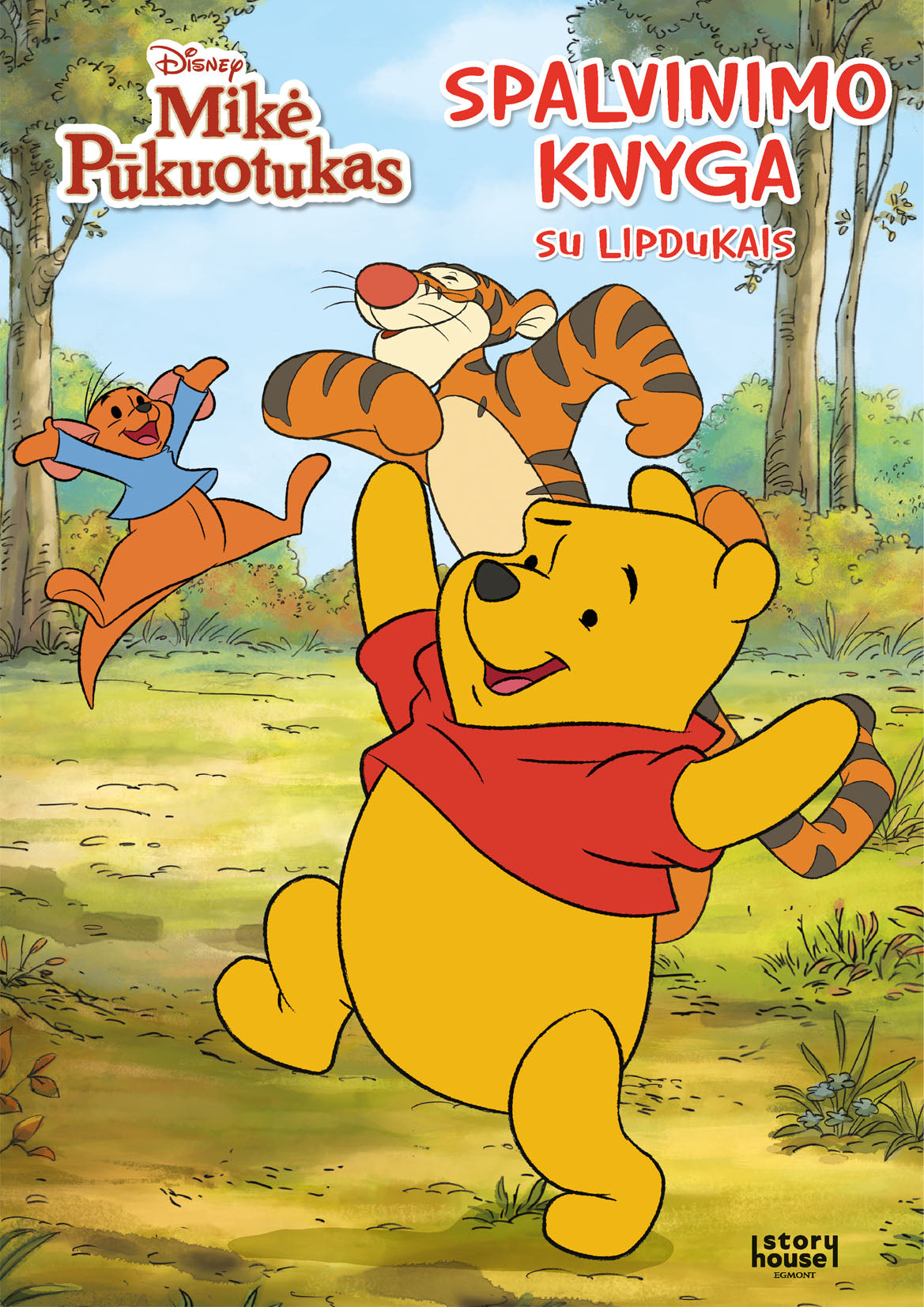 Mikė Pūkuotukas spalvinimas su lipdukais