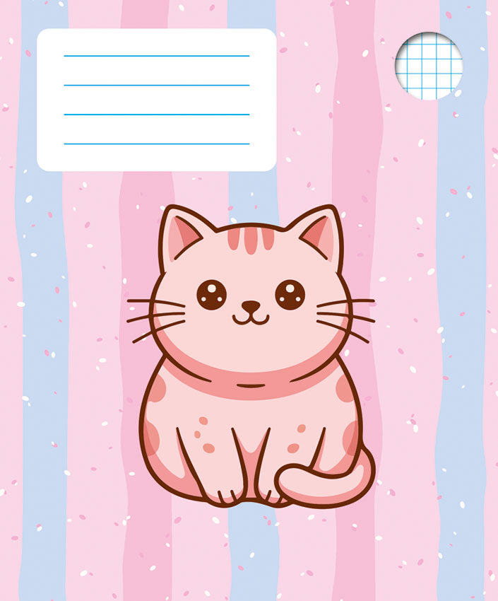 Sąsiuvinis Kačiukas Kawaii, langeliais, 12 l.